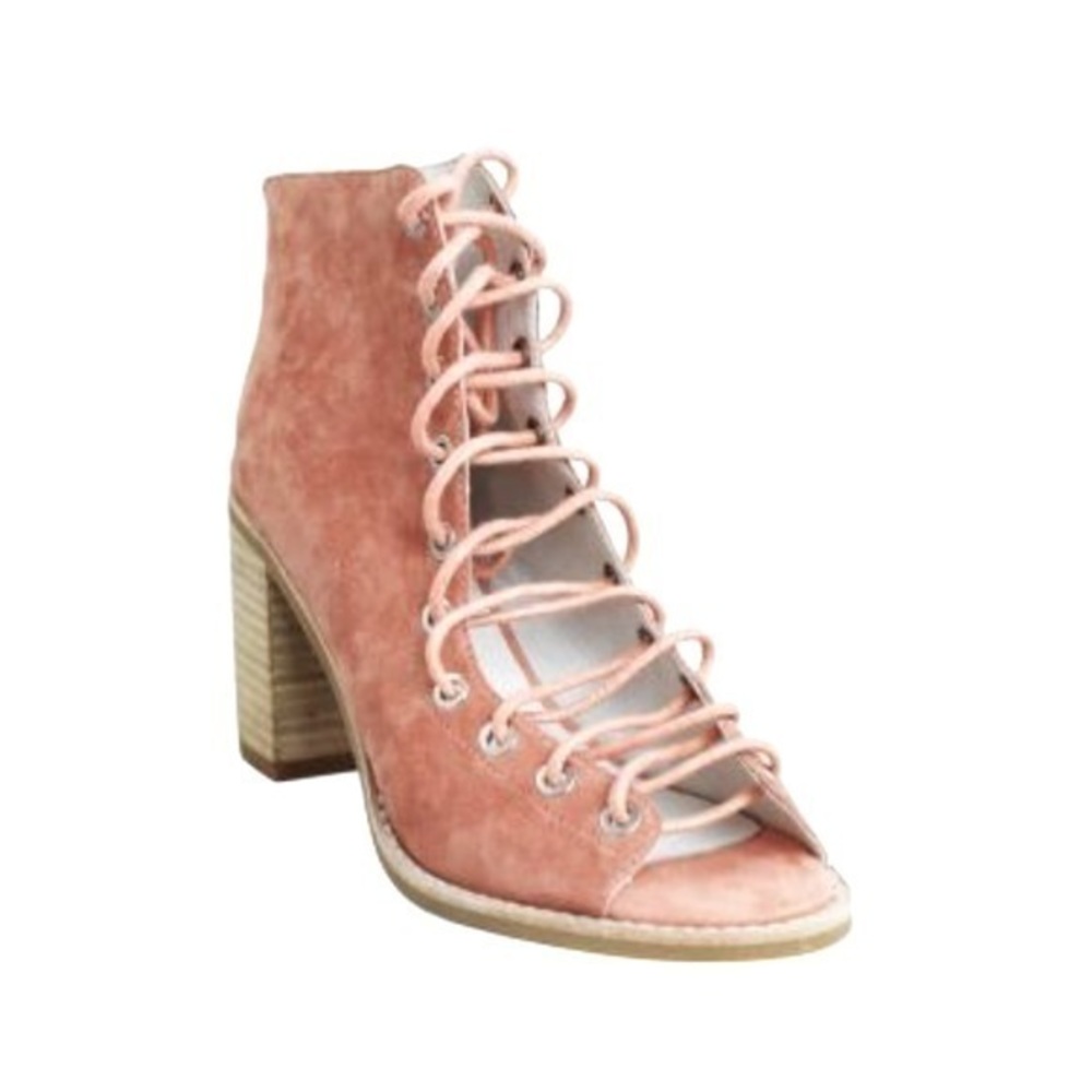 Jeffrey Campbell Pink CORS Lace Up Open Toe Heels